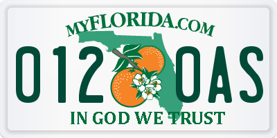FL license plate 0120AS