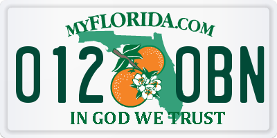 FL license plate 0120BN