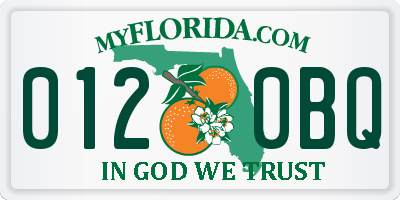 FL license plate 0120BQ