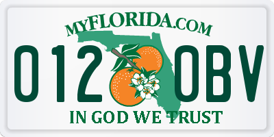 FL license plate 0120BV