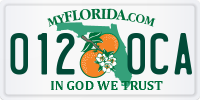 FL license plate 0120CA