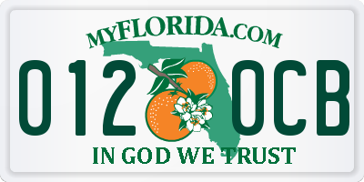FL license plate 0120CB