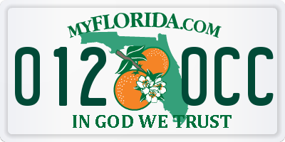 FL license plate 0120CC