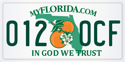 FL license plate 0120CF