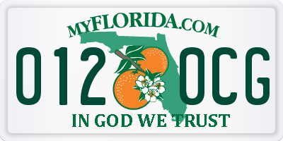 FL license plate 0120CG
