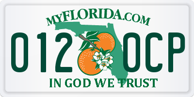 FL license plate 0120CP