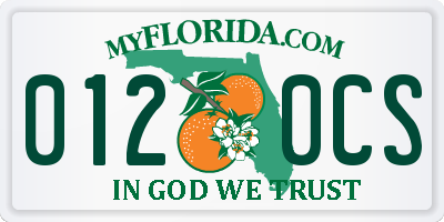 FL license plate 0120CS