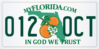 FL license plate 0120CT