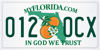 FL license plate 0120CX