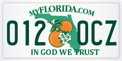 FL license plate 0120CZ
