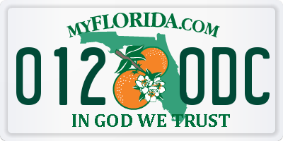 FL license plate 0120DC