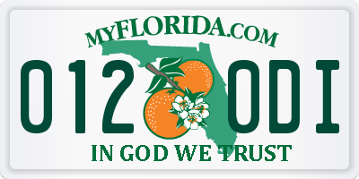 FL license plate 0120DI