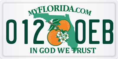 FL license plate 0120EB