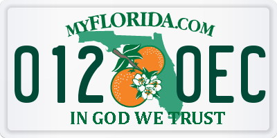 FL license plate 0120EC