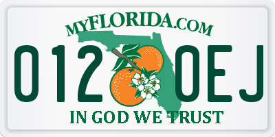 FL license plate 0120EJ
