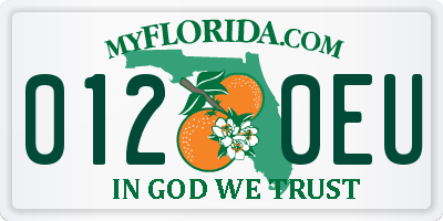 FL license plate 0120EU
