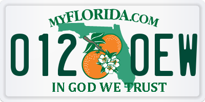 FL license plate 0120EW