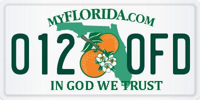 FL license plate 0120FD
