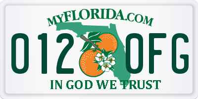 FL license plate 0120FG
