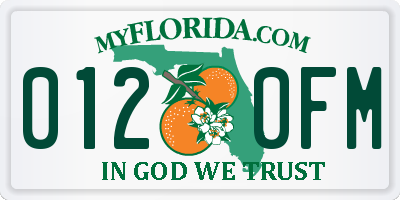 FL license plate 0120FM
