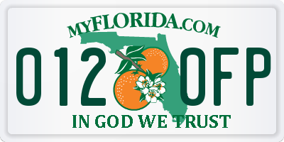 FL license plate 0120FP