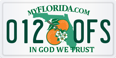 FL license plate 0120FS