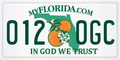 FL license plate 0120GC