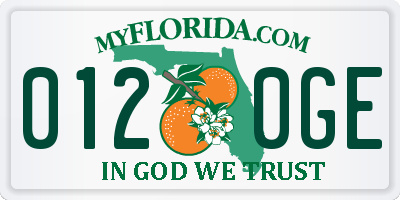FL license plate 0120GE