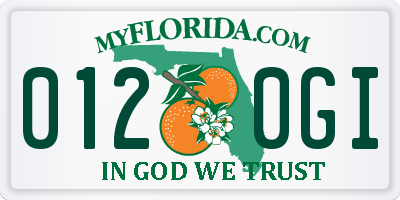 FL license plate 0120GI