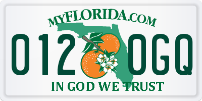 FL license plate 0120GQ