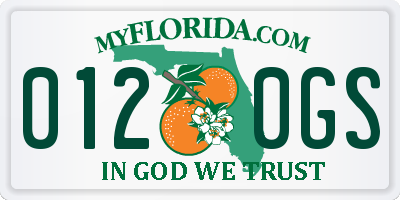 FL license plate 0120GS