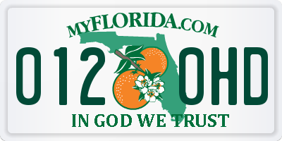 FL license plate 0120HD