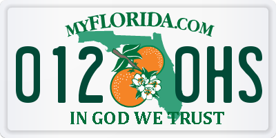 FL license plate 0120HS