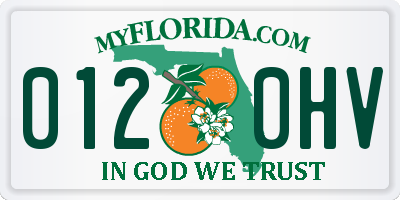 FL license plate 0120HV