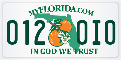 FL license plate 0120IO
