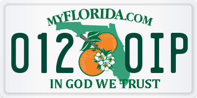 FL license plate 0120IP
