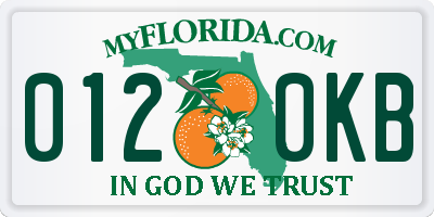 FL license plate 0120KB