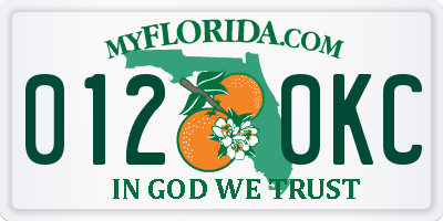 FL license plate 0120KC