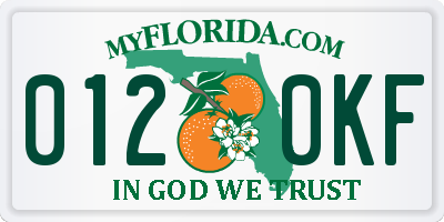 FL license plate 0120KF