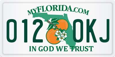 FL license plate 0120KJ