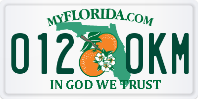FL license plate 0120KM