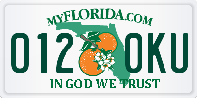 FL license plate 0120KU