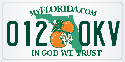 FL license plate 0120KV