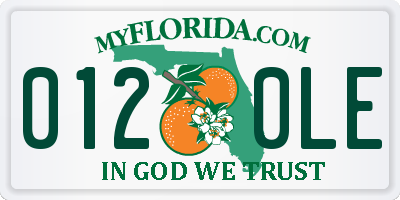 FL license plate 0120LE