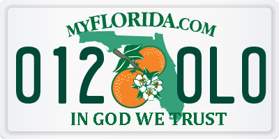 FL license plate 0120LO