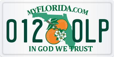FL license plate 0120LP
