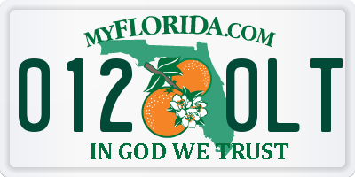 FL license plate 0120LT