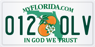FL license plate 0120LV