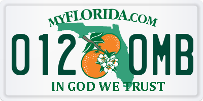 FL license plate 0120MB