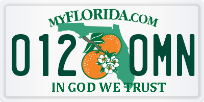FL license plate 0120MN